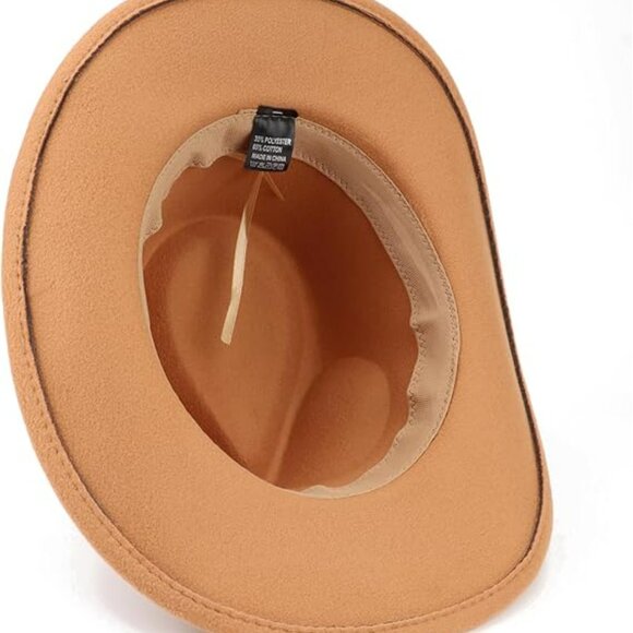 Western Cowgirl Wide Brim Fedora Hat Cowboy Western Cowboy Hat Studded Pinched main image 6
